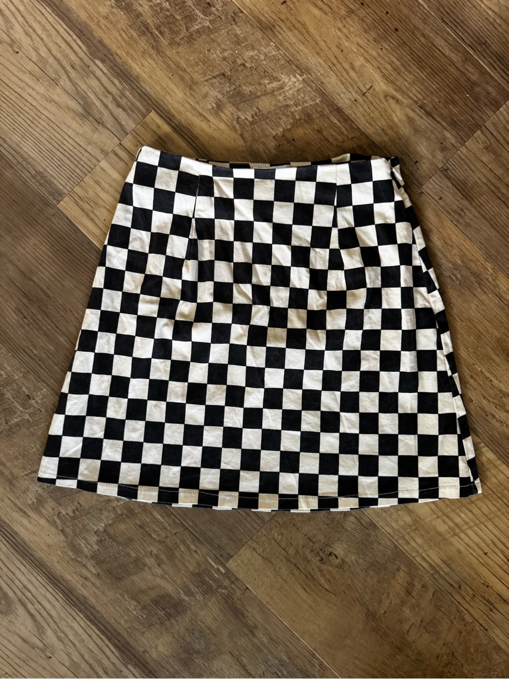 Princess Polly Black & White Checkered A-Line Skirt Size 2
